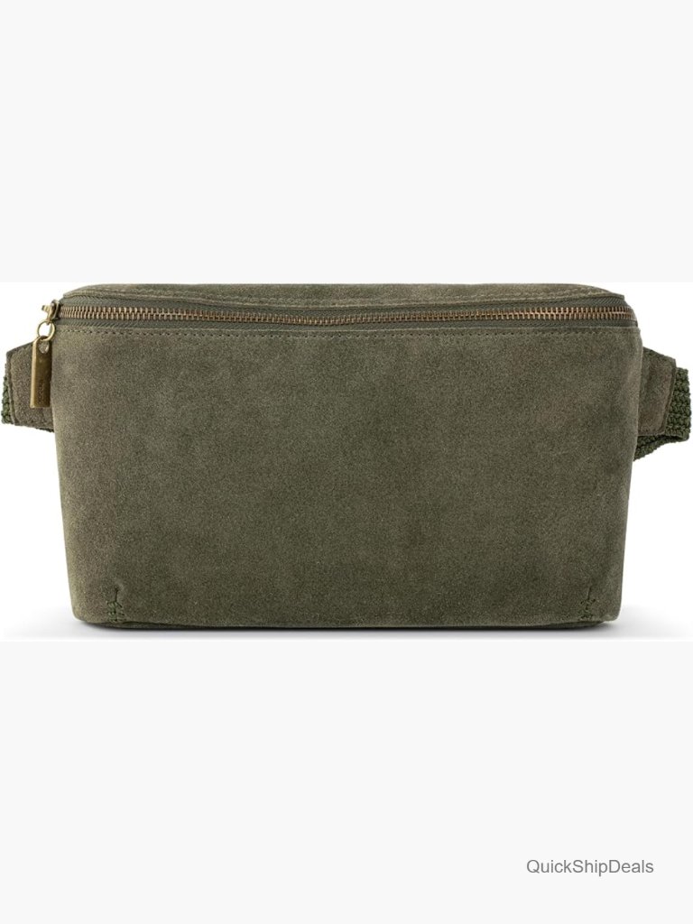 Large Leather Belt Bag With Adjustable Strap And Zip Closure